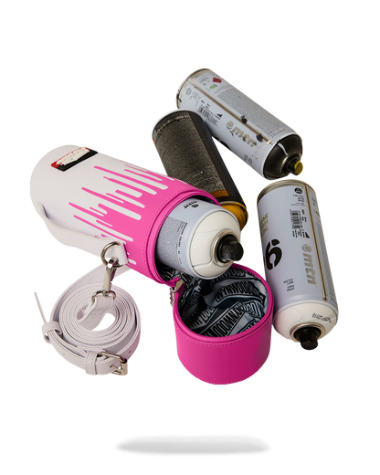 SPRAYGROUND® SPRAY PAINT CAN HOLDER WYNWOOD WALLS COLLAB WATER BOTTLE OR SPRAYCAN HOLDER (WHT/PNK)