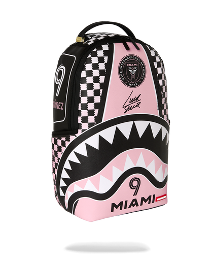 SPRAYGROUND® BACKPACK MLS COLLAB - INTERMIAMI LUIS SUAREZ PINK STRIPE BACKPACK