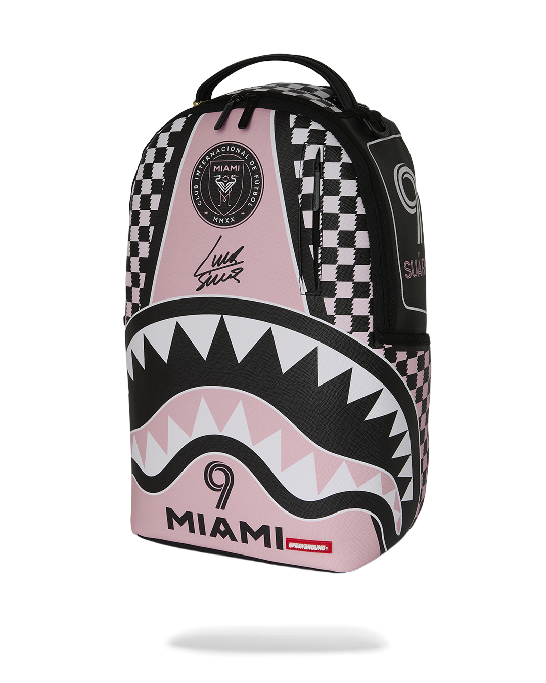 SPRAYGROUND® BACKPACK MLS COLLAB - INTERMIAMI LUIS SUAREZ PINK STRIPE BACKPACK