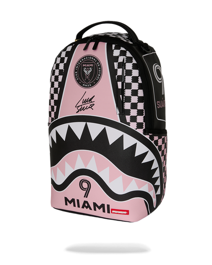 SPRAYGROUND® BACKPACK MLS COLLAB - INTERMIAMI LUIS SUAREZ PINK STRIPE BACKPACK
