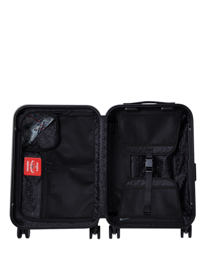 SPRAYGROUND® LUGGAGE REALITY CHECK SHARKNAUTICS HARDSHELL CARRY-ON JETBLACK LUGGAGE (GUNMETAL HARDWARE)