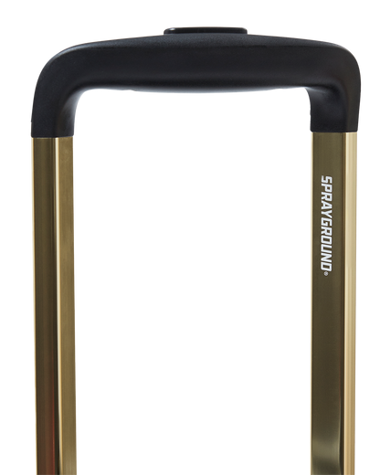 SPRAYGROUND® LUGGAGE REALITY CHECK SHARKNAUTICS HARDSHELL CARRY-ON JETBLACK LUGGAGE (GOLD HARDWARE)