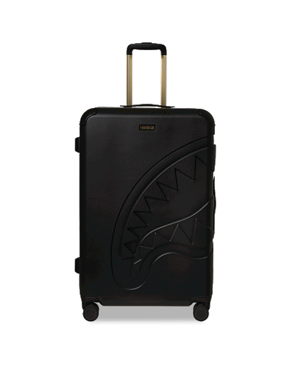SPRAYGROUND® LUGGAGE REALITY CHECK SHARKNAUTICS HARDSHELL FULL-SIZE JETBLACK LUGGAGE (GOLD HARDWARE)