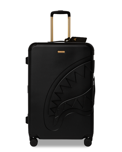 SPRAYGROUND® LUGGAGE REALITY CHECK SHARKNAUTICS HARDSHELL FULL-SIZE JETBLACK LUGGAGE (GOLD HARDWARE)