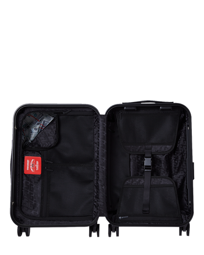 SPRAYGROUND® LUGGAGE BLACK STENCIL SHARK CARRY-ON LUGGAGE