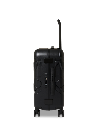 SPRAYGROUND® LUGGAGE CARGO PATCHES SHARKITECTURE CARRY-ON LUGGAGE BLACK WITH EXTRA STICKERS