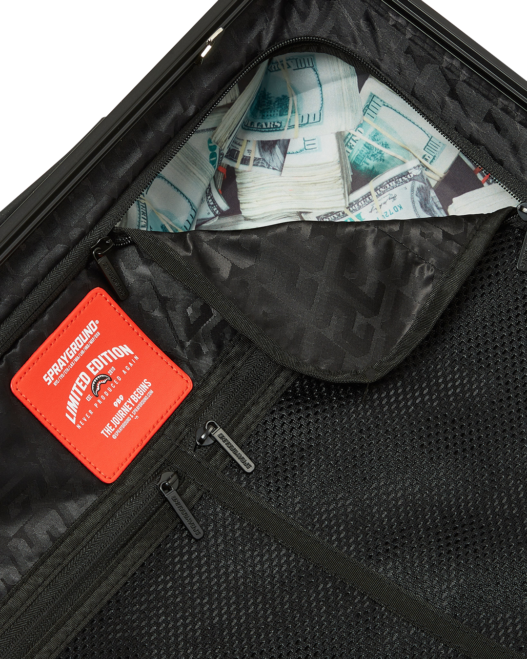 SPRAYGROUND® LUGGAGE MONEYBEAR MOGUL GUNMETAL CARRY-ON LUGGAGE