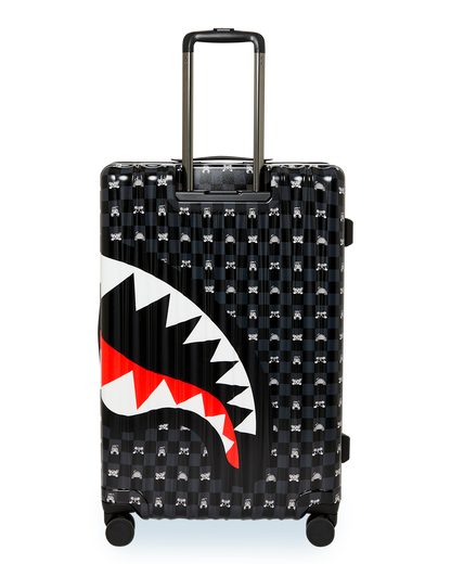 SPRAYGROUND® LUGGAGE GRAY PEEKING CHARACTER CHECK FULL-SIZE LUGGAGE