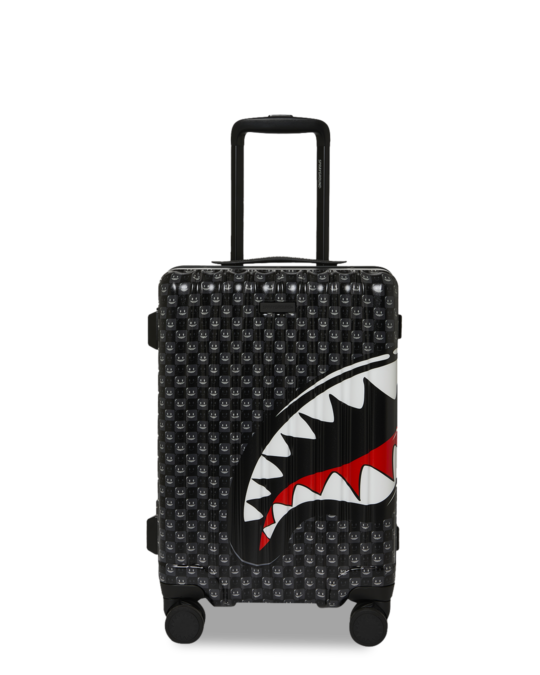 SPRAYGROUND® LUGGAGE SHARKS IN PARIS WTF BUBBLY BLACK CHECK CARRY-ON LUGGAGE