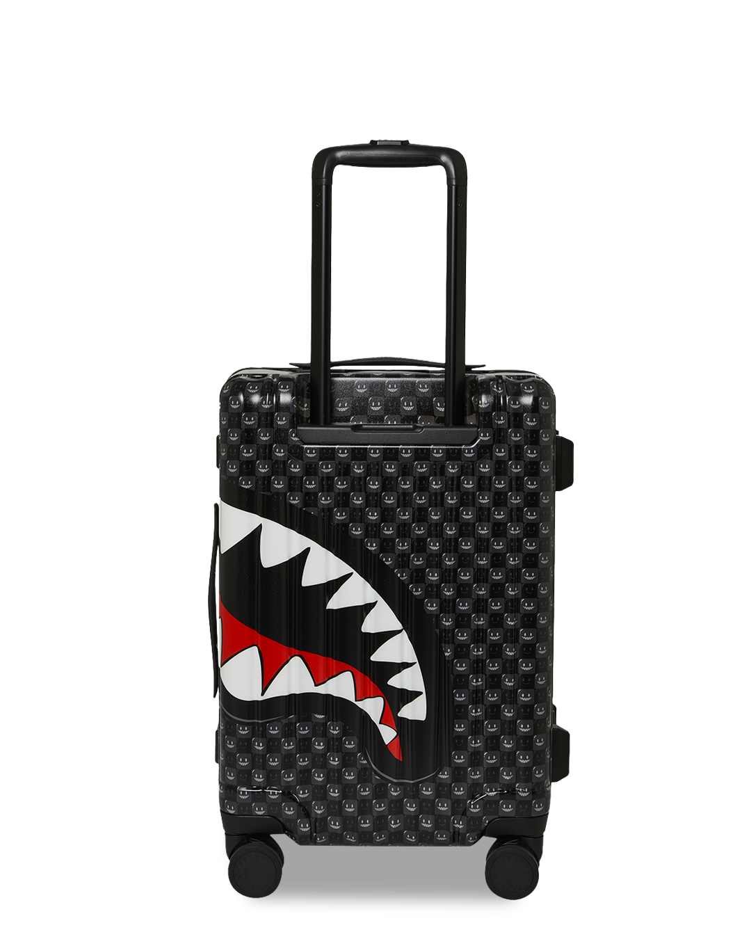 SPRAYGROUND® LUGGAGE SHARKS IN PARIS WTF BUBBLY BLACK CHECK CARRY-ON LUGGAGE