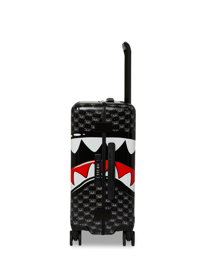SPRAYGROUND® LUGGAGE SHARKS IN PARIS WTF BUBBLY BLACK CHECK CARRY-ON LUGGAGE