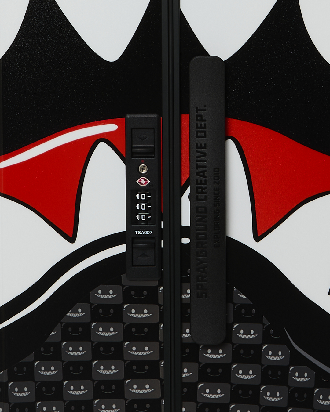 SPRAYGROUND® LUGGAGE SHARKS IN PARIS WTF BUBBLY BLACK CHECK FULL-SIZE LUGGAGE