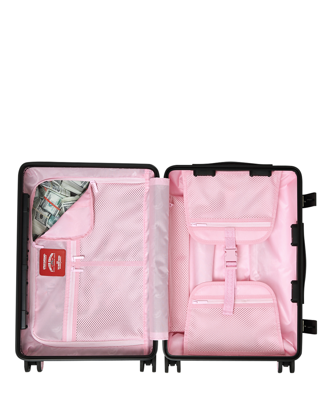SPRAYGROUND® LUGGAGE SHINOBI SHARKS IN PARIS (PINK) CARRY-ON LUGGAGE