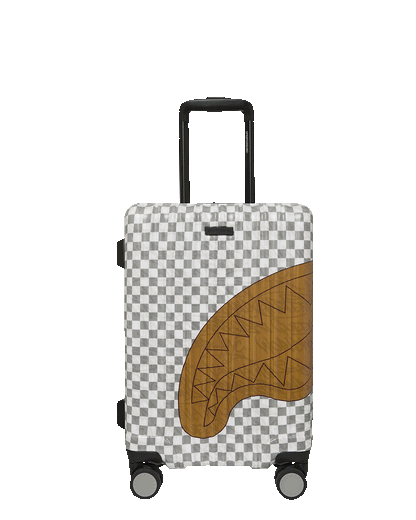 SPRAYGROUND® LUGGAGE EMBOSSED CREAM CHECK CARRY-ON LUGGAGE