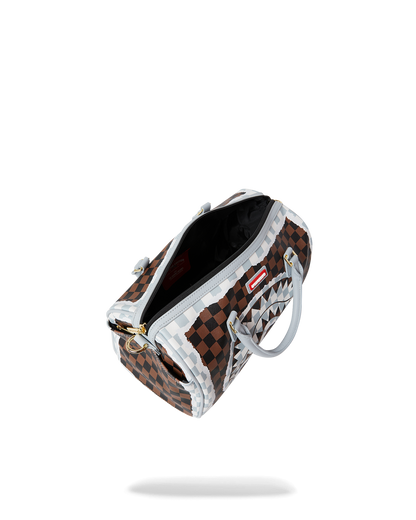 SPRAYGROUND® DUFFLE CREAM AND BROWN TEAR CHECK MINI DUFFLE