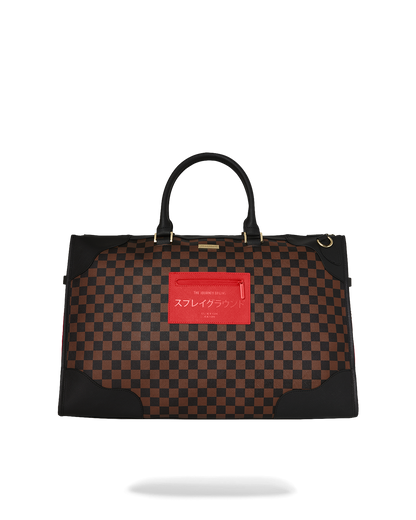SPRAYGROUND® DUFFLE RED REDEMPTION PYRAMID DUFFLE