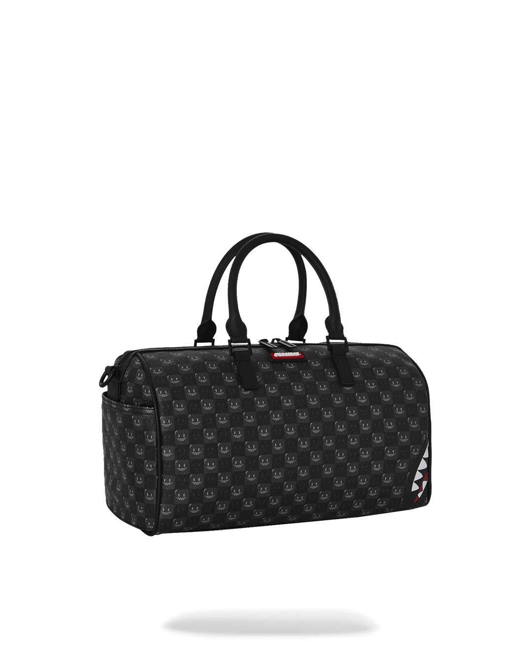 SPRAYGROUND® MINI DUFFLE SHARKS IN PARIS WTF BUBBLY BLACK CHECK MINI DUFFLE