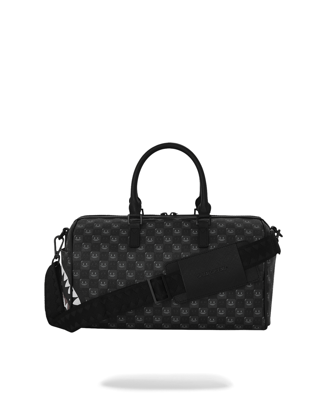 SPRAYGROUND® MINI DUFFLE SHARKS IN PARIS WTF BUBBLY BLACK CHECK MINI DUFFLE