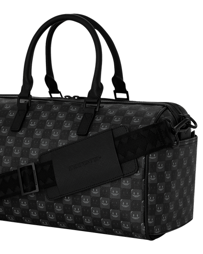 SPRAYGROUND® MINI DUFFLE SHARKS IN PARIS WTF BUBBLY BLACK CHECK MINI DUFFLE