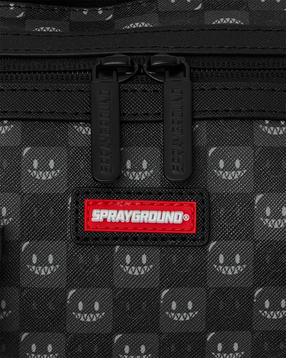 SPRAYGROUND® MINI DUFFLE SHARKS IN PARIS WTF BUBBLY BLACK CHECK MINI DUFFLE