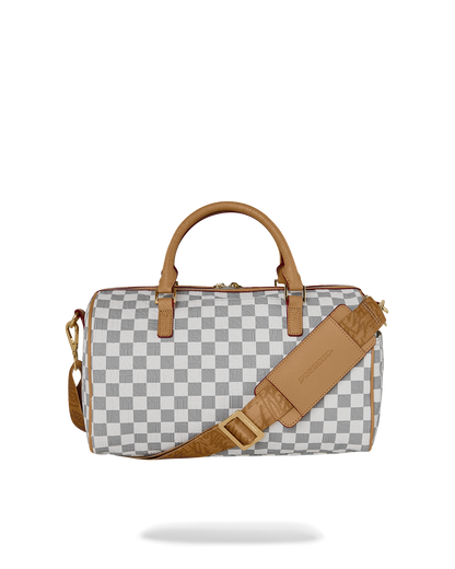 SPRAYGROUND® MINI DUFFLE EMBOSSED CREAM CHECK MINI DUFFLE