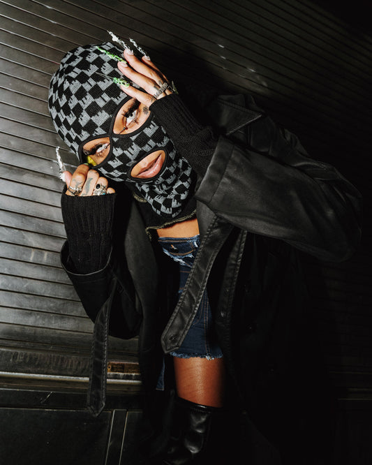 SPRAYGROUND® SKI MASK CHECKERED DRIP SKI MASK