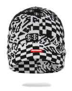 SPRAYGROUND® HAT BLACK AND WHITE WARP CHECK BEANIE