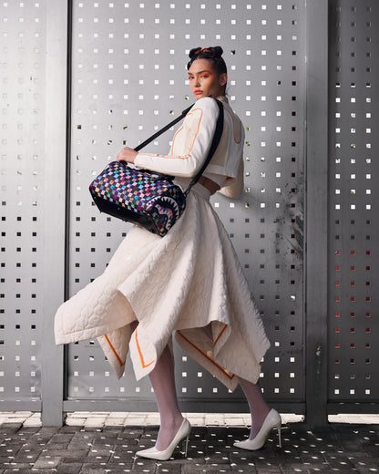 SPRAYGROUND® MINI DUFFLE CRAZY CHECK MINI DUFFLE