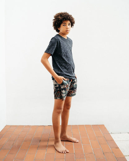 SPRAYGROUND® SWIM KIDS CAMO CHECKERED SWIM TRUNKS