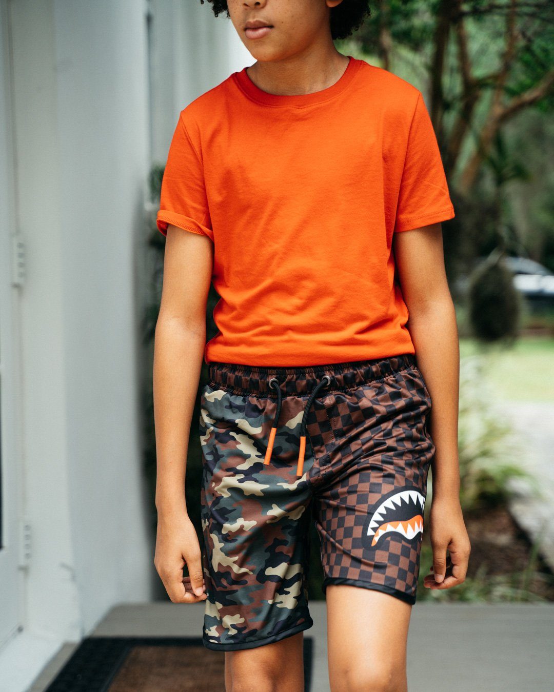 SPRAYGROUND® SWIM KIDS CHECKS & CAMO SWIM TRUNKS
