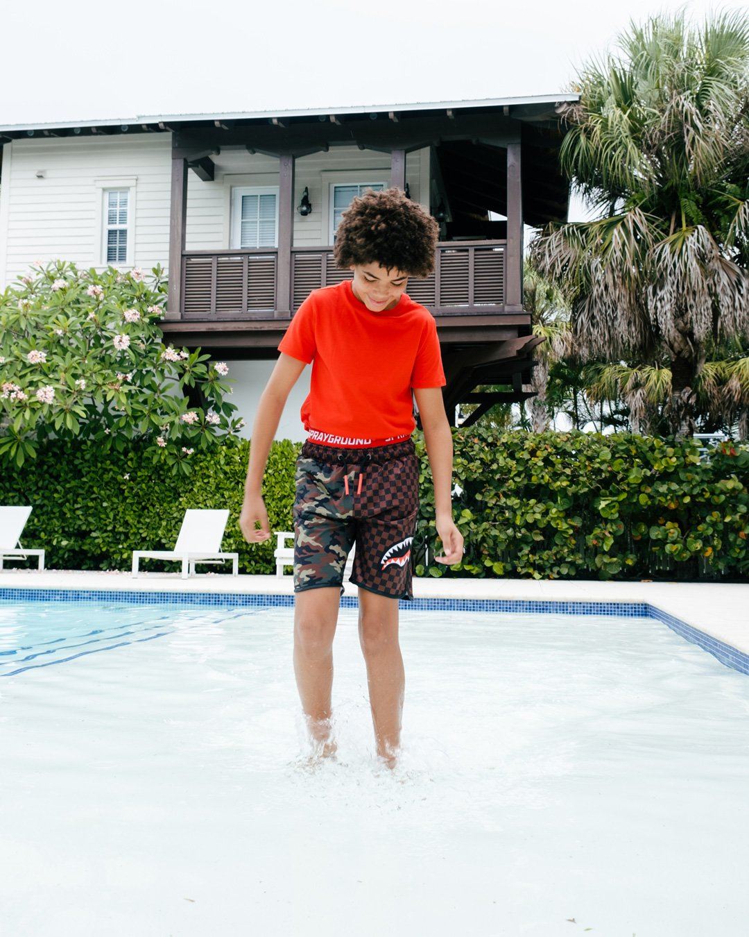 SPRAYGROUND® SWIM KIDS CHECKS & CAMO SWIM TRUNKS
