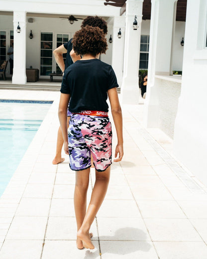 SPRAYGROUND® SWIM KIDS SPLIT CAMO SWIM TRUNKS