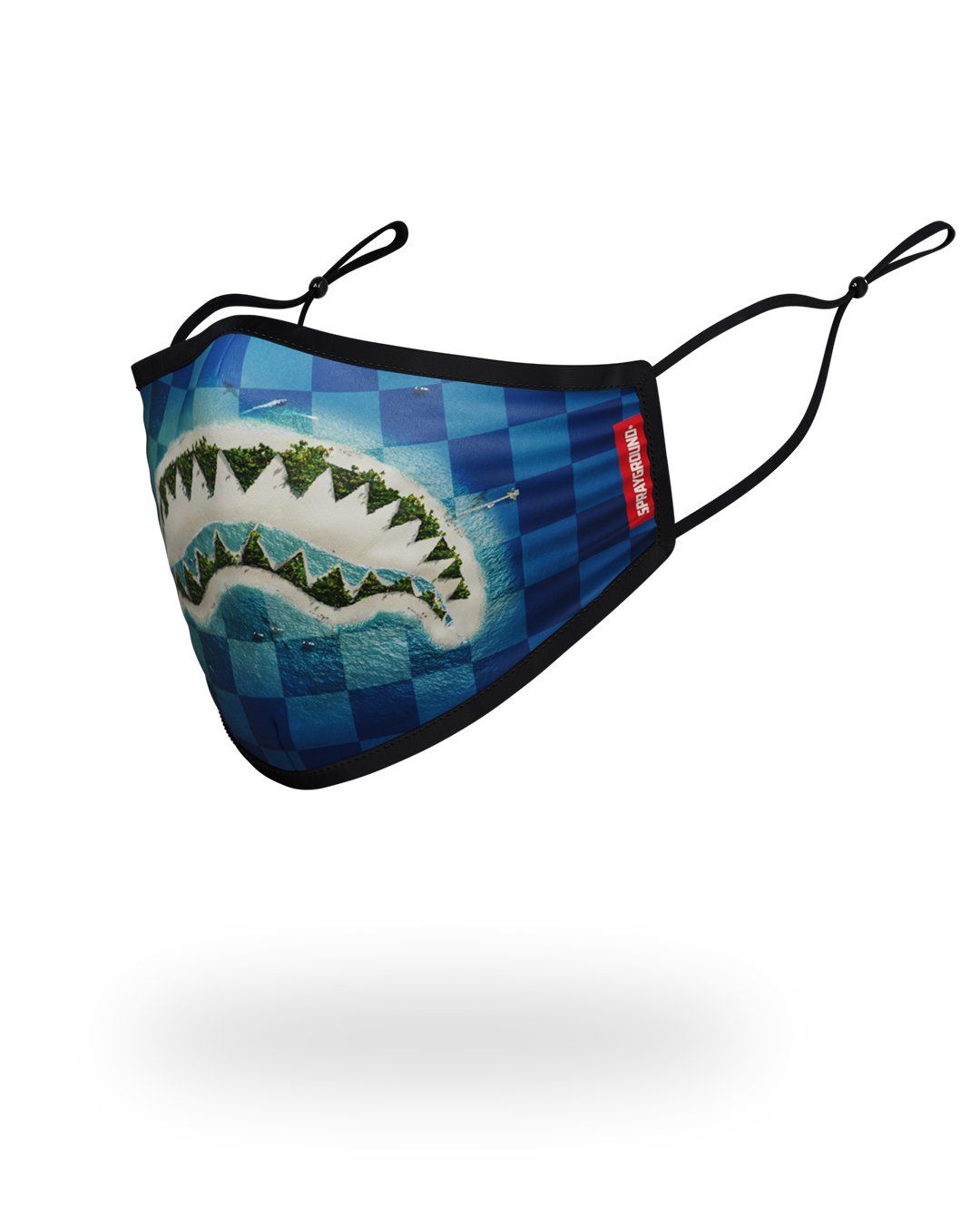 SPRAYGROUND® FASHION MASK ADULT SHARK ISLAND FORM FITTING FACE MASK