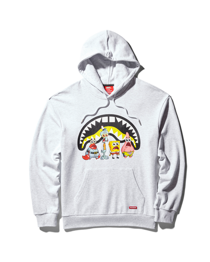SPRAYGROUND® APPAREL SPONGEBOB CREW SHARK HOODIE (LIGHT GREY)