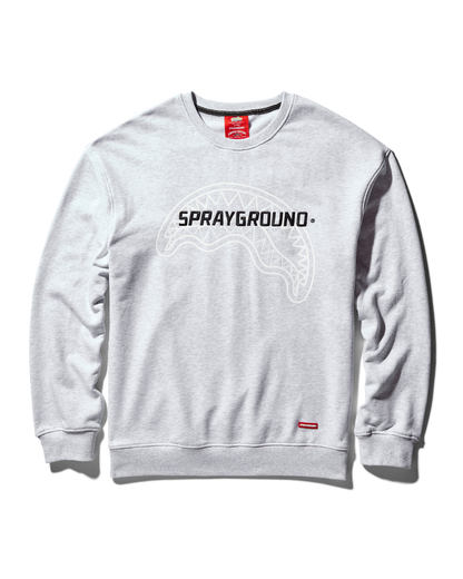 SPRAYGROUND® APPAREL SPRAYGROUND PULLOVER CREW NECK SWEATSHIRT (LT GREY)