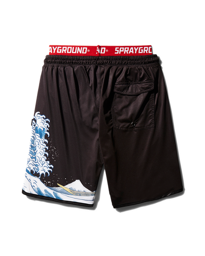 SPRAYGROUND® SWIM DRAGON WAVE CORTO SWIM TRUNKS (BLACK)