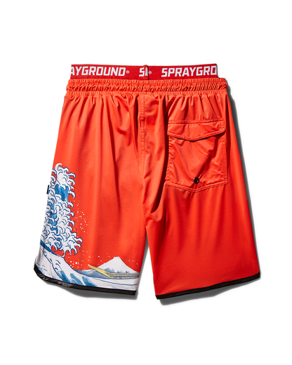 SPRAYGROUND® SWIM JAPAN WAVE CORTO SWIM TRUNKS (RED)
