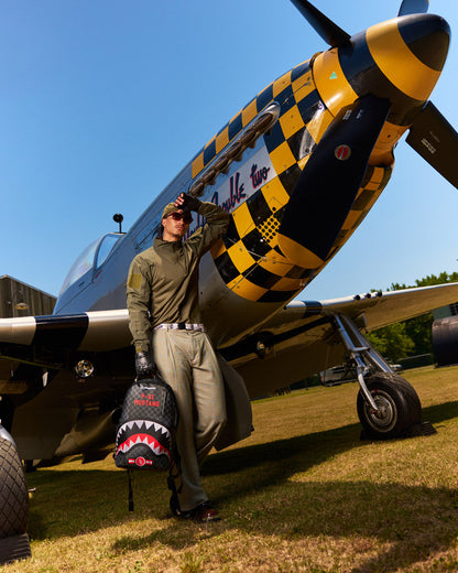 SPRAYGROUNDÂ® BACKPACK BOEING P-51 MUSTANG SHARKMOUTH BACKPACK