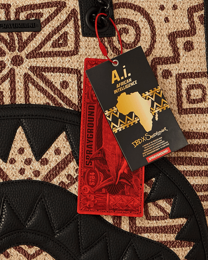 SPRAYGROUND® TOTE A.I. PALM MIRAGE SHARK LUXE BEACH TOTE