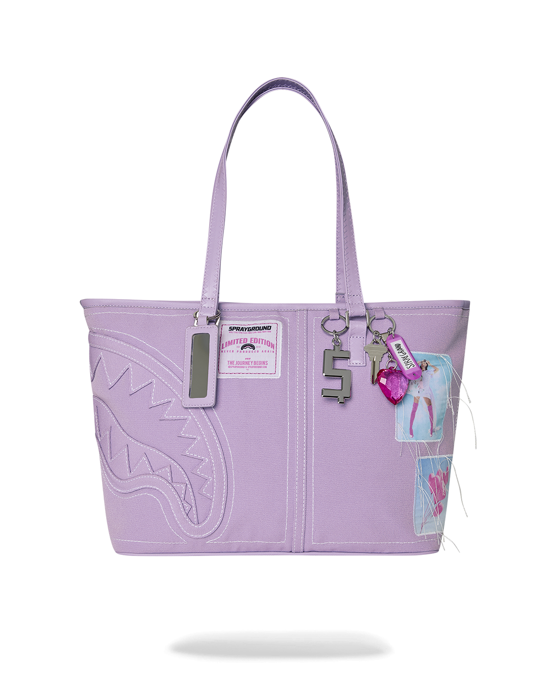 SPRAYGROUND® TOTE PURPLE CANVAS STITCH TOTE