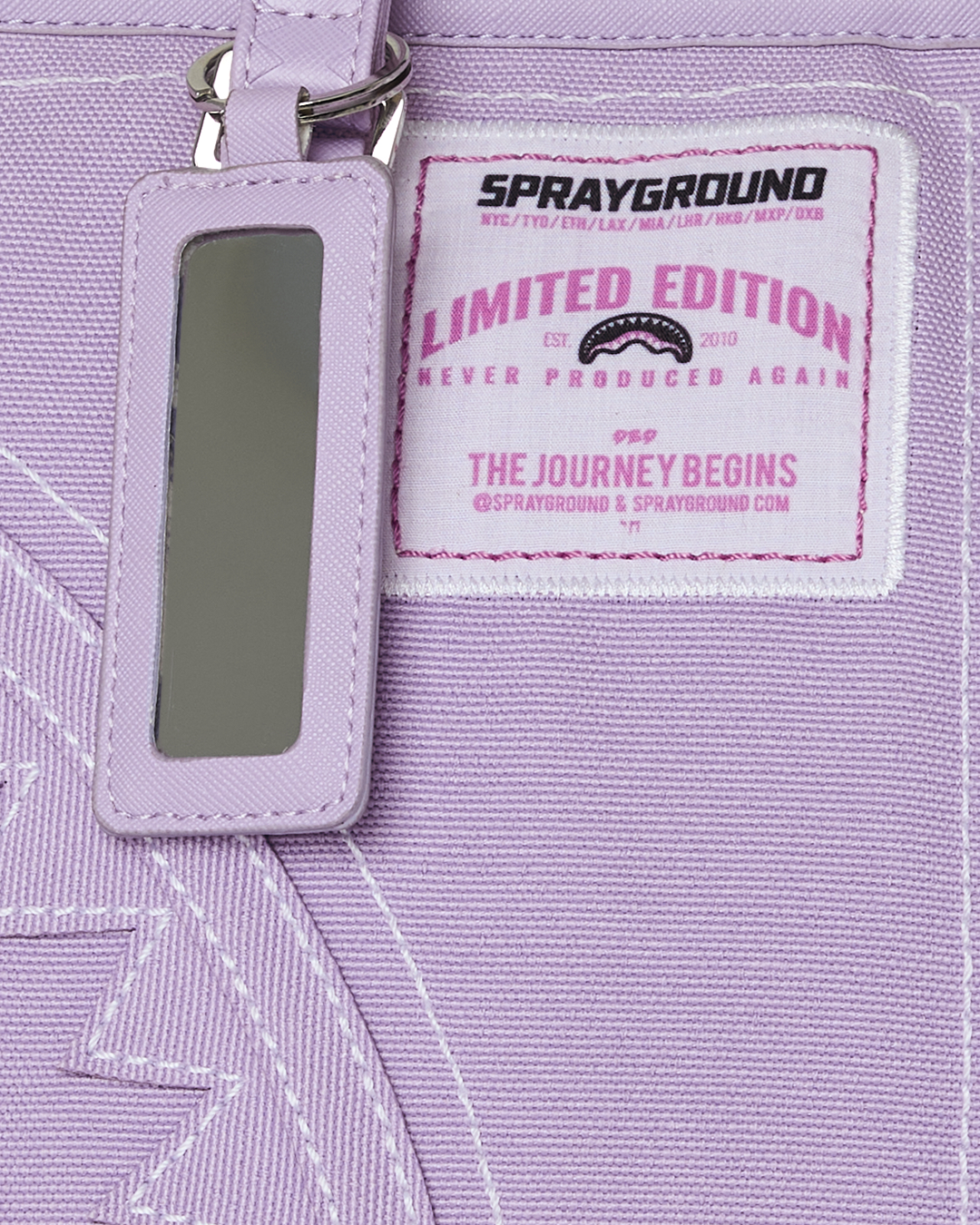 SPRAYGROUND® TOTE PURPLE CANVAS STITCH TOTE