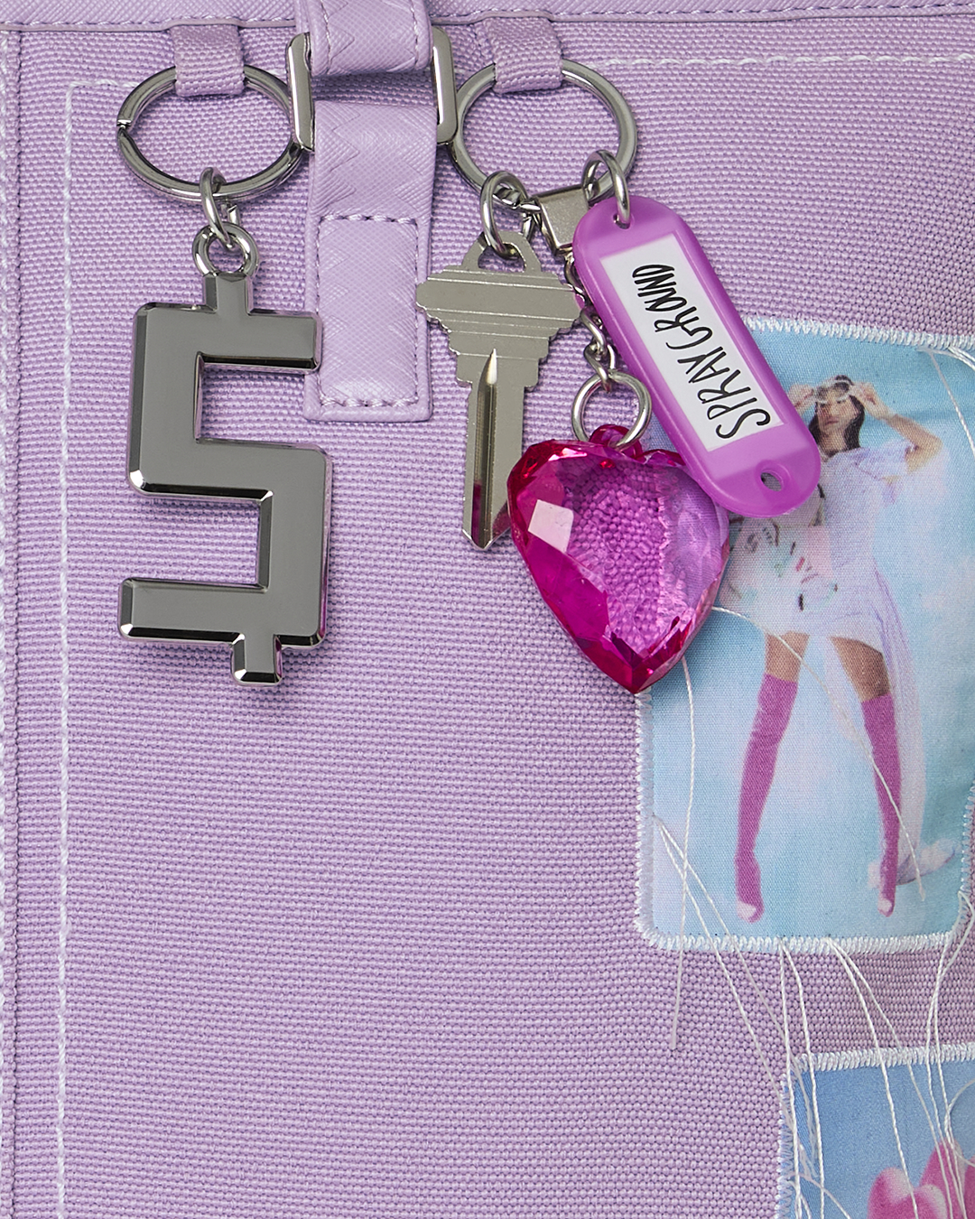 SPRAYGROUND® TOTE PURPLE CANVAS STITCH TOTE
