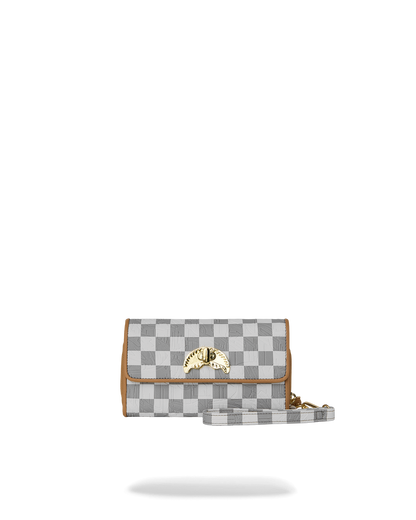 SPRAYGROUND® WALLET EMBOSSED CREAM CHECK TURN LOCK WALLET