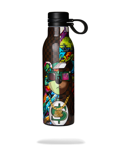 SPRAYGROUND® WATER BOTTLE MONEYBEAR SPLIT CHECK WATER BOTTLE