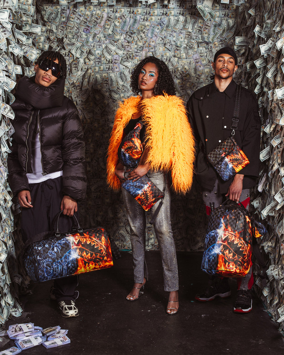 SPRAYGROUND® DUFFLE FIRE & ICE SHARK DUFFLE