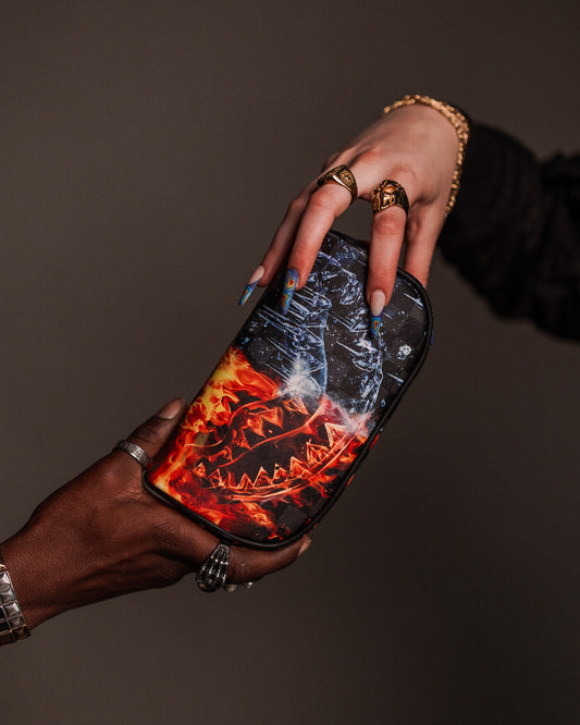 SPRAYGROUND® POUCH FIRE & ICE SHARK POUCH