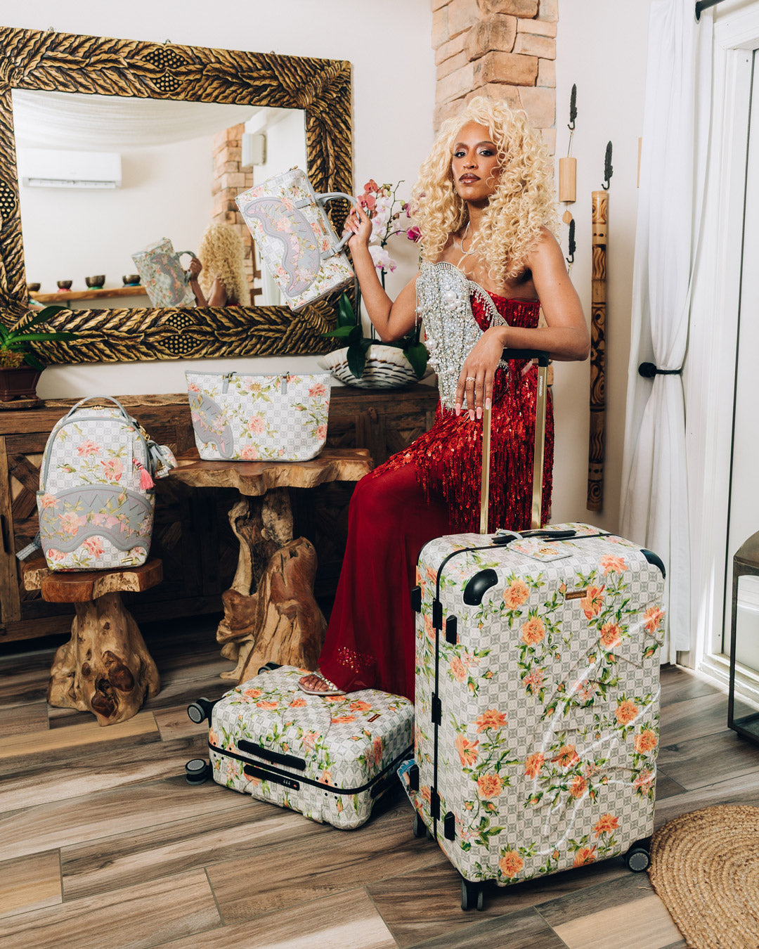 SPRAYGROUND® TOTE A.I. AFRICAN INTELLIGENCE ELEGANT ENERGY TOTE - SANDFLOWER COLLAB