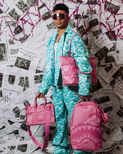 SPRAYGROUND® DUFFLE PINK 3AM RIPTIDE MINI PYRAMID DUFFLE