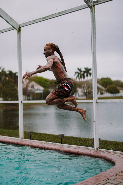 SPRAYGROUND® SWIM PEEKING CHARACTER CHECK SWIM SHORTS