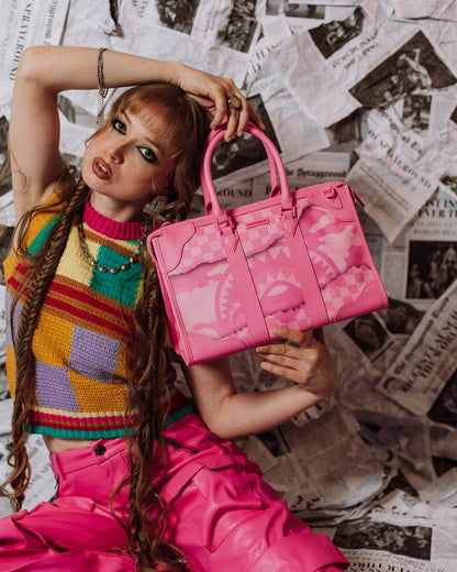 SPRAYGROUND® DUFFLE PINK 3AM RIPTIDE MINI PYRAMID DUFFLE